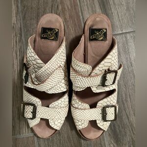 Freebird white snake skin heels size 9